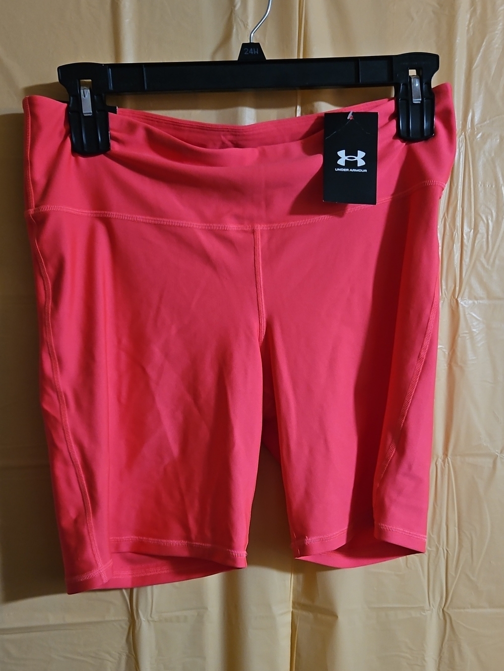 UNDER ARMOUR HIGH RISE BIKE SHORT: BRIGHT PINK: NEW WITH TAGS: SIZE XL